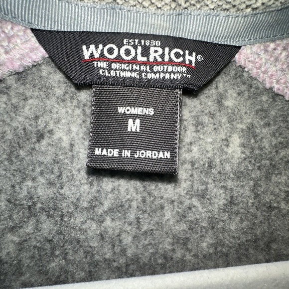 Woolrich Gray Sweater Fleece Snowflake Theme 1/2 Zip Unisex Women's Size M - Picture 4 of 10